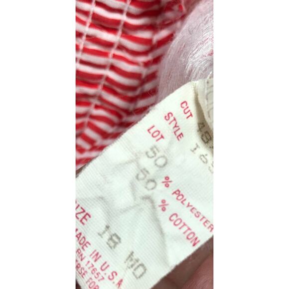 VINTAGE CANDY STRIPED QUILTED OVERALLS SIZE 12/18M - Picture 3 of 3